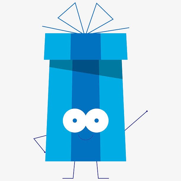 卡通创意化蓝色礼盒