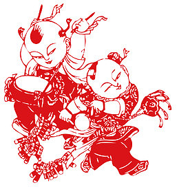 恭贺新春胖娃娃新年贴纸