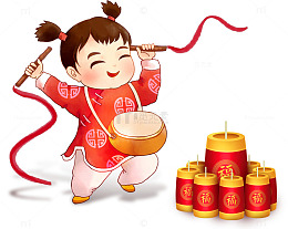 新春佳节装饰年画娃娃素材