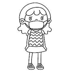 戴口罩的女孩
