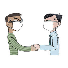 两个戴口罩的男士
