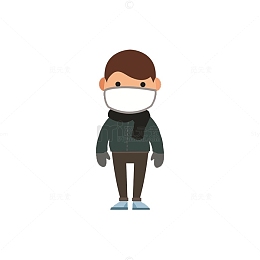 戴口罩的男士