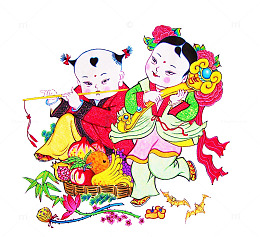 中国风胖娃娃春节年画