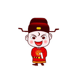 穿红色官服的包大人卡通造型