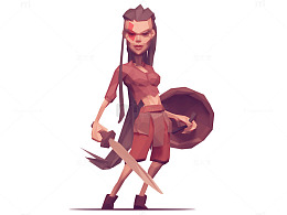 战士女性免抠图案
