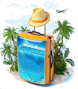 海滩度假旅行素材