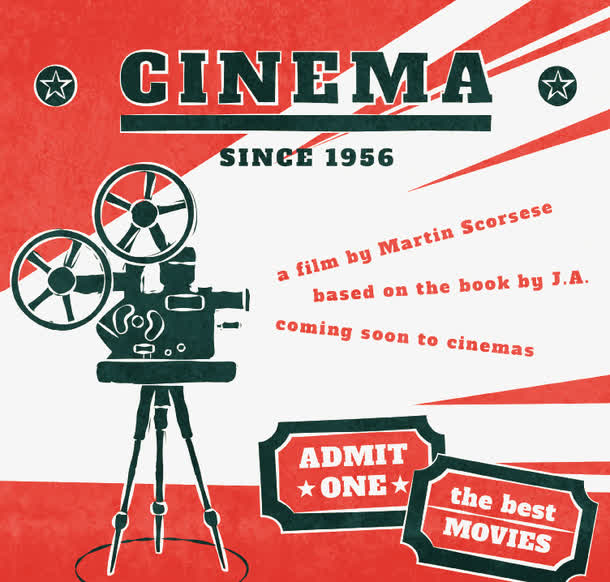 复古电影海报矢量素材素材免费下载_觅元素
