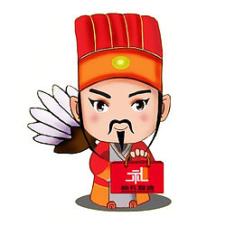 卡通三国人物诸葛亮微笑拿着礼物