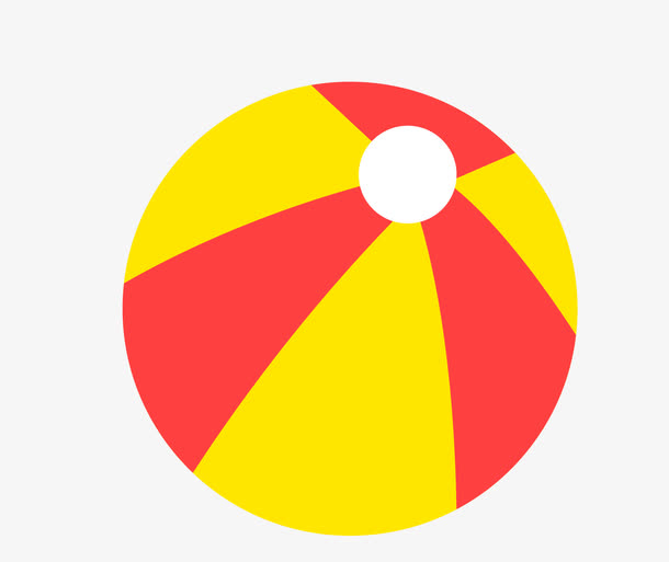 红黄色沙滩排球矢量图免抠素材免费下载_觅元素51yuansu.com