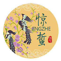 黄色简约装饰惊蛰设计图