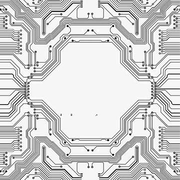 黑色卡通电路线路图
