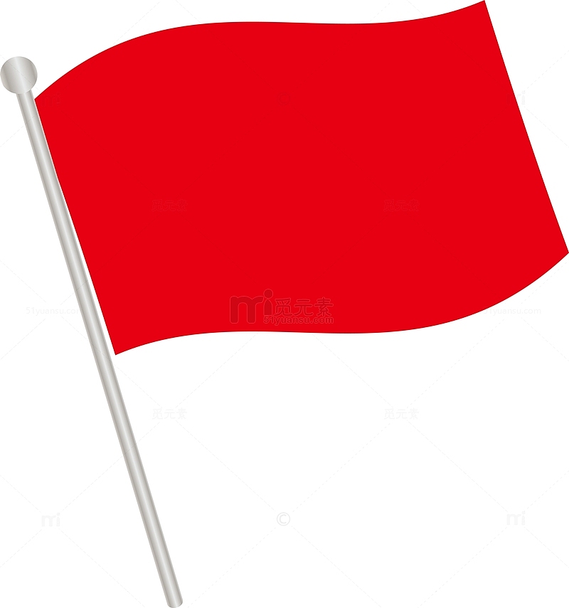 立体飘动的红色旗子