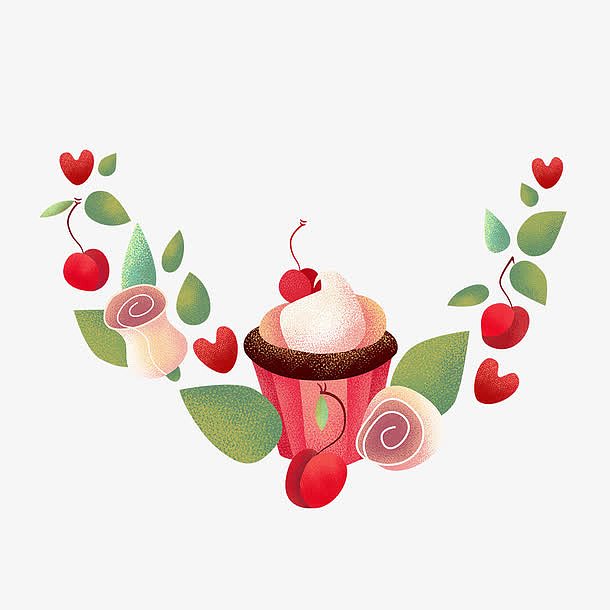 情人节玫瑰与甜点装饰
