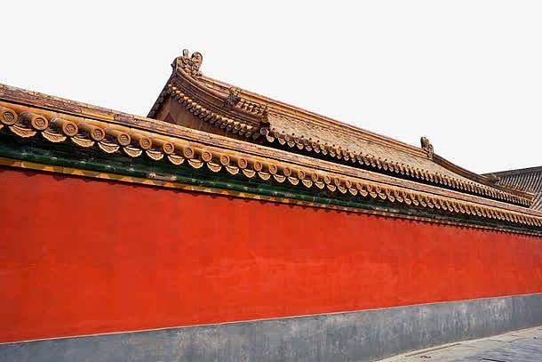 北京故宫红色宫墙金色琉璃瓦