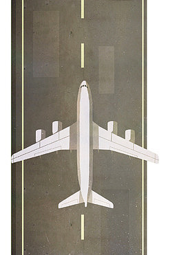 手绘飞机跑道