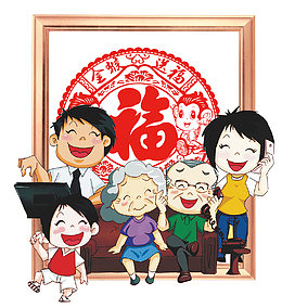 新年卡通人物psd分层图