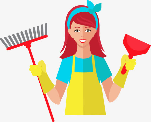 家庭妇女大扫除免抠素材