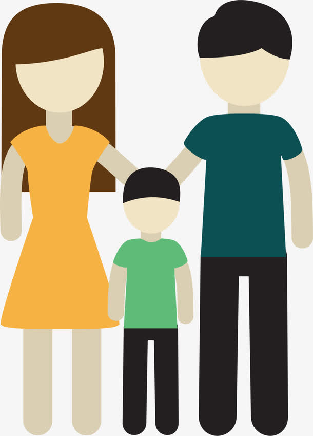 一家三口人物插画