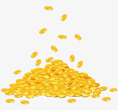 一堆金币卡通插画