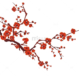 复古水墨傲骨梅花背景装饰图案