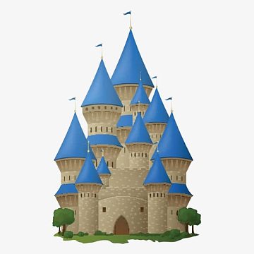 欢快节日装饰卡通城堡免抠图