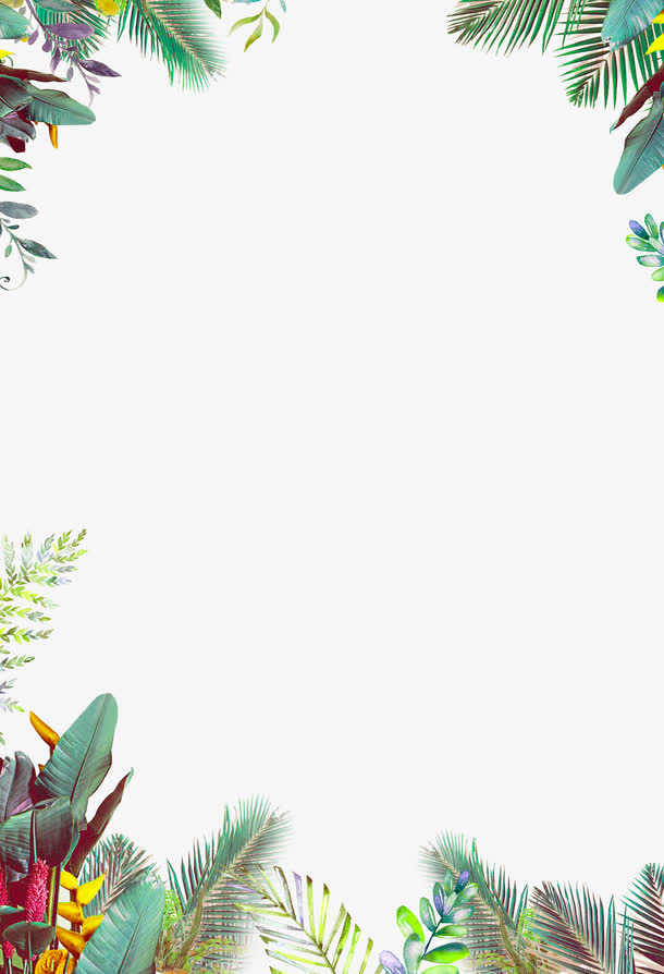 高清绿色植物边框