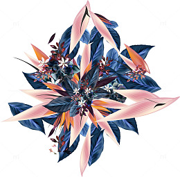矢量蓝色花