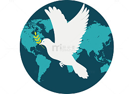 白色卡通和平鸽免抠素材