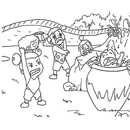 司马光砸缸简笔画