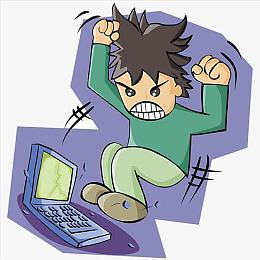 砸东西pngpng卡通蓝色衣服生气的男孩pngpng创意商务男子和6款表情头