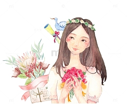 38妇女节可爱卡通女孩