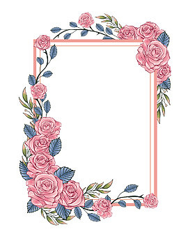 38女神节蔷薇花圈背景