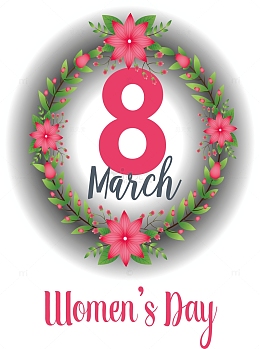 温馨女神节矢量三八妇女节粉色插