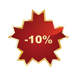 红色不规则促销标签