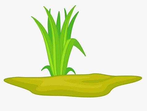 卡通土地小草免抠图