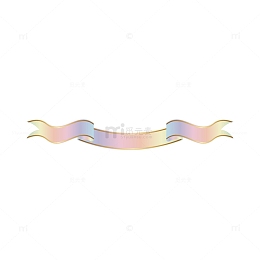 金边渐变色丝带png