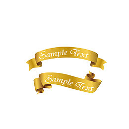 金色丝带装饰png