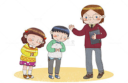 教师和学生插画