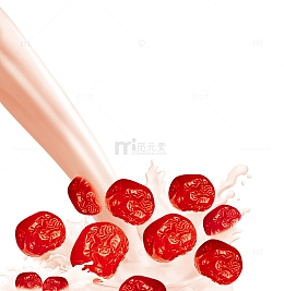 红枣落入牛奶瞬间飞溅