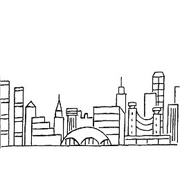 城市建筑简笔画