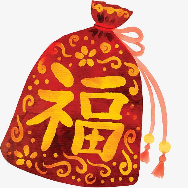 新年矢量手绘福袋素材免抠素材免费下载 觅元素51yuansu Com