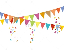 彩色活动彩旗矢量图