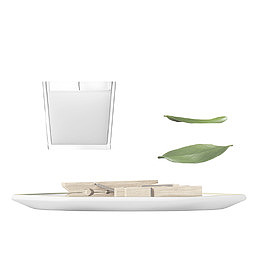 美容用品树叶静物场景智能贴图样