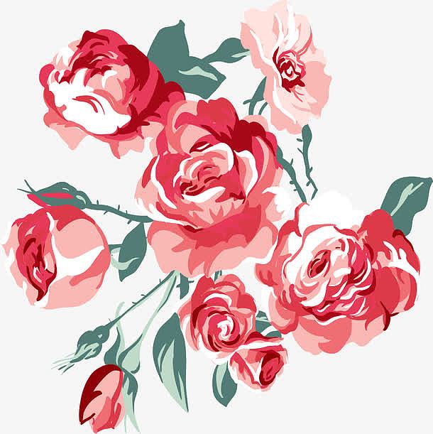 唯美玫瑰花装饰图案
