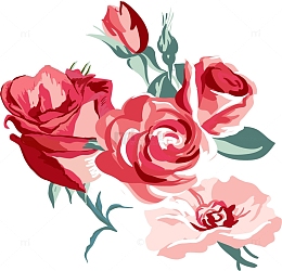 浪漫花朵装饰图案