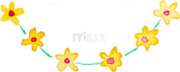 水彩藤蔓和黄色小花