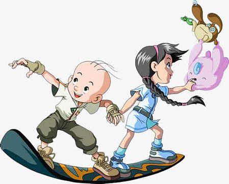 卡通魔法飞毯三毛
