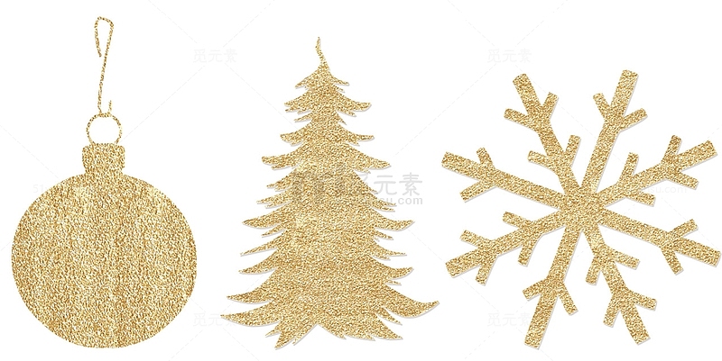 圣诞节金色雪花吊饰装饰图片