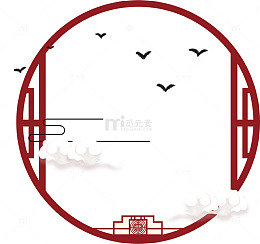中国风古典飞鸟门楣