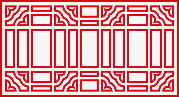 png中国风红色立体窗棂png碎裂的古典古风窗棂png中国风古边框png  人